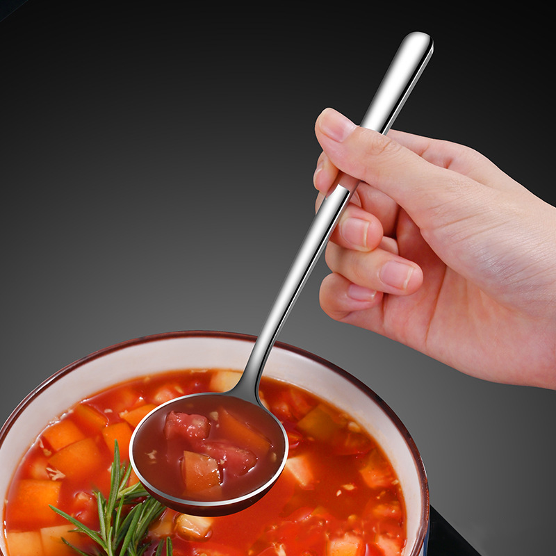 304食品接触用匙圆形长柄加厚勺