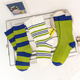 韩国荧光绿双针竖条堆堆袜子女ins纯棉中高长筒袜秋冬
