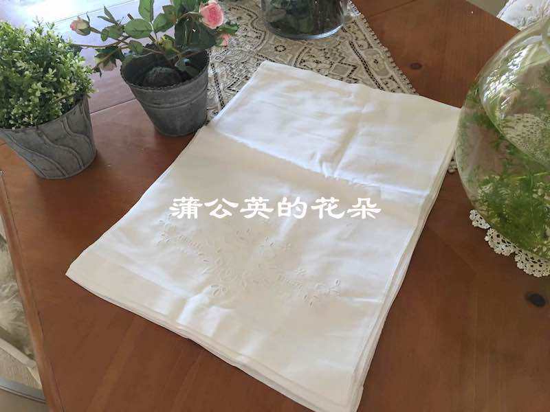 欧式田园风纯白色外贸出口镂空纯棉手绢／餐巾37*52cm