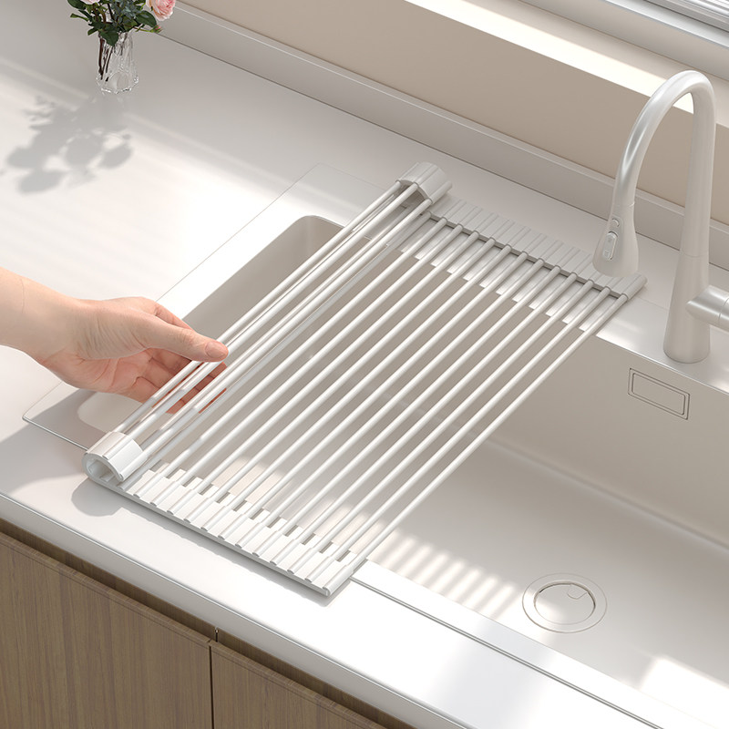 厨房沥水架水槽可折叠沥水篮卷帘不锈钢洗碗水池碗碟盘收纳置物架,厨房/烹饪用具,厨房置物架/置物柜/角架,淘宝优惠券,粉丝福利购,淘宝优惠卷