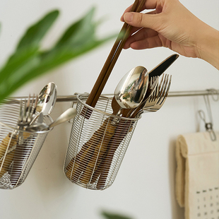 304不锈钢筷子筒收纳盒新款家用洗碗机沥水架防霉壁挂式筷子笼篓