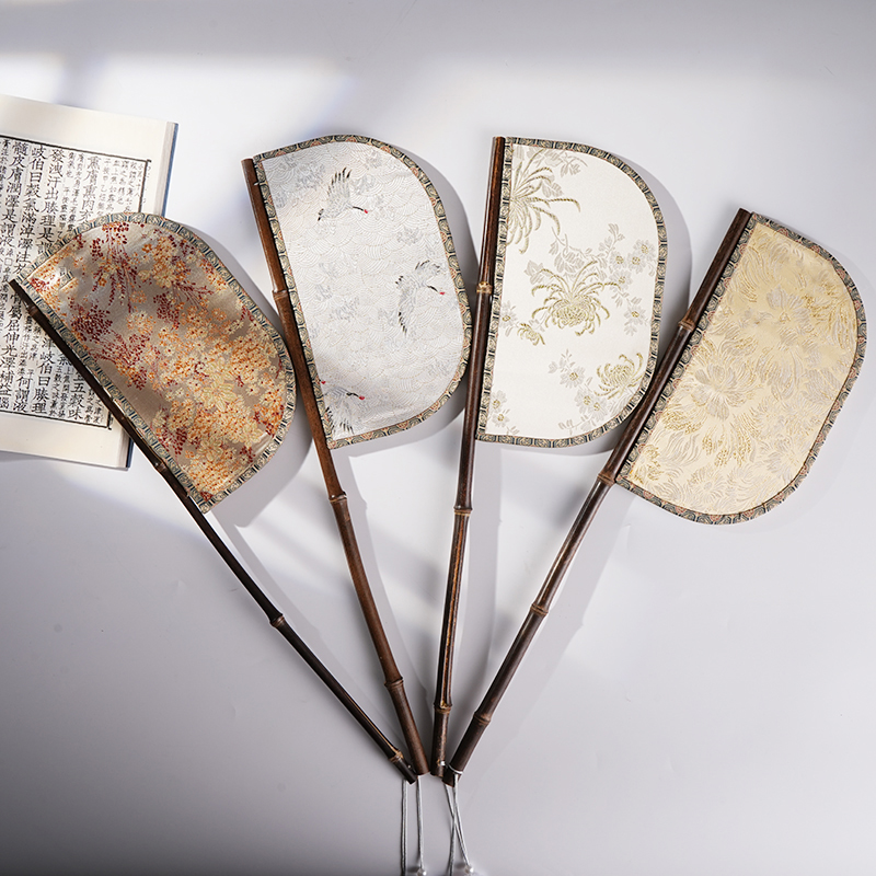 長柄走秀遮面仙鶴漢服異形刀扇