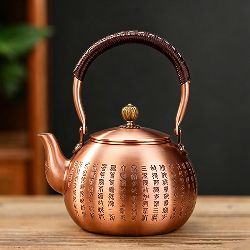 纯紫铜茶壶烧水壶手工铜壶泡茶煮茶水壶中式纯铜壶炭火明火养生壶