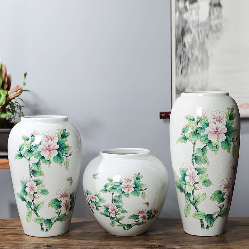 景德镇陶瓷中式白色高颜值插花瓶
