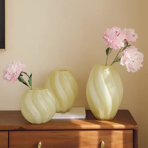 中古麦芽糖玻璃花瓶轻奢高级感观
