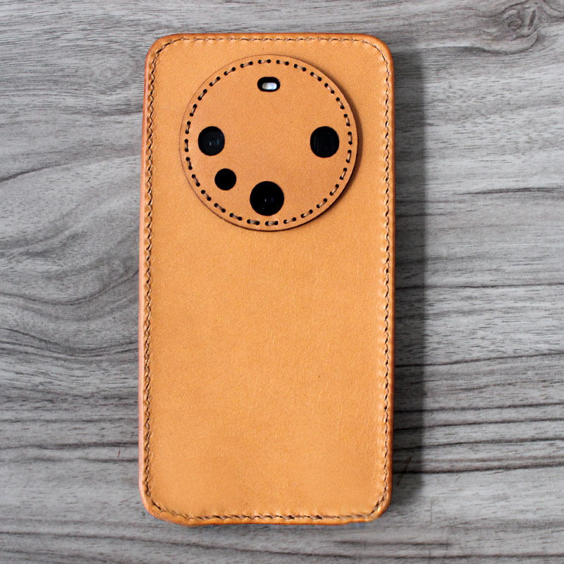 定制适用华为mate80Pro 70rs保时捷手工真皮手机壳牛皮保护套防摔