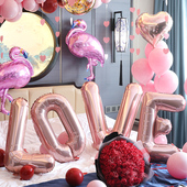 创意求婚表白场景布置婚房铝膜气球装 饰结婚浪漫LOVE大号字母气球