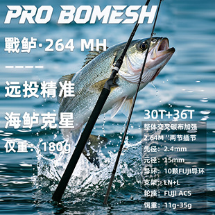 豹迈士轻量岸抛2.64米MH海鲈远投海钓竿中快调翘嘴杆鱤鱼路亚远投