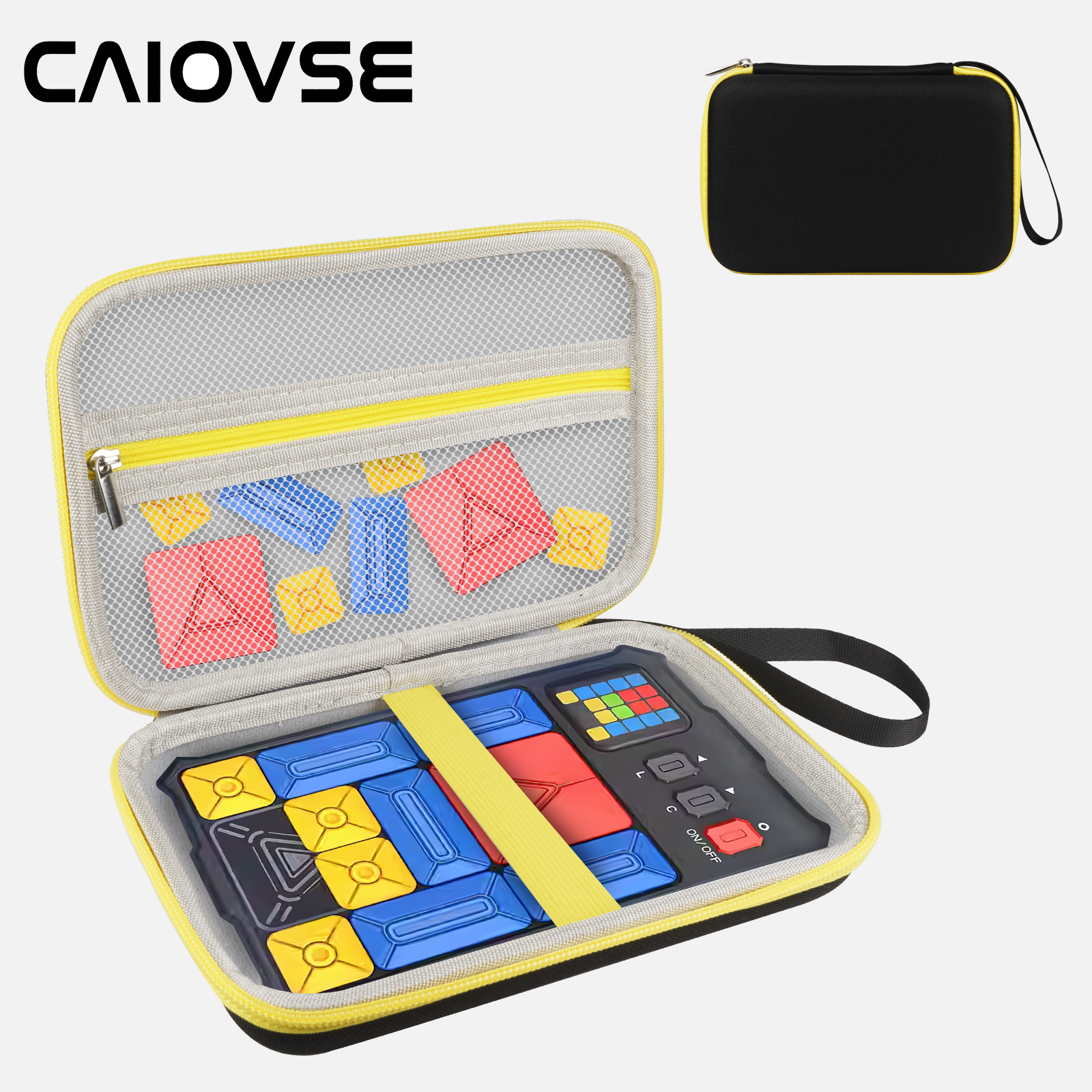 适用计客华容道收纳包超级积木收纳盒益智玩具滑动拼图整理便携包