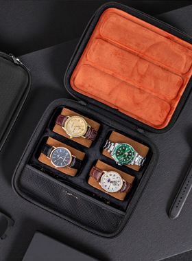 手表收纳盒便携旅行表盒眼镜收纳两用高档随身墨镜包防尘防摔抗压