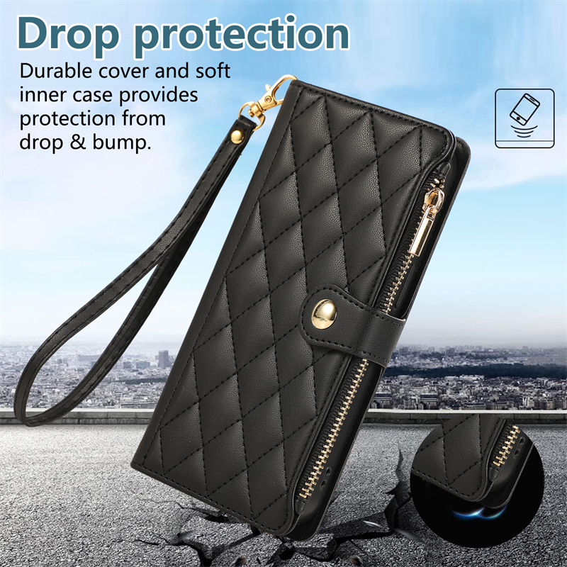 小香风女款适用小米Redmi K90 PRO MAX翻盖式皮套k90保护套手机壳全包手提绳长挂绳挂肩斜挎软皮防摔拉链钱包