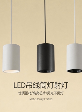 明装射灯防眩LED天花灯筒灯圆形商用餐厅客厅过道cob小山丘吊线灯