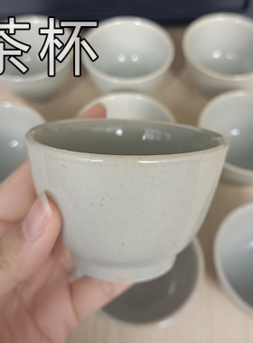 竹篮子手提蓝禅堂茶篮老陶茶杯手工编织蓝主人杯禅堂茶杯支持贴字
