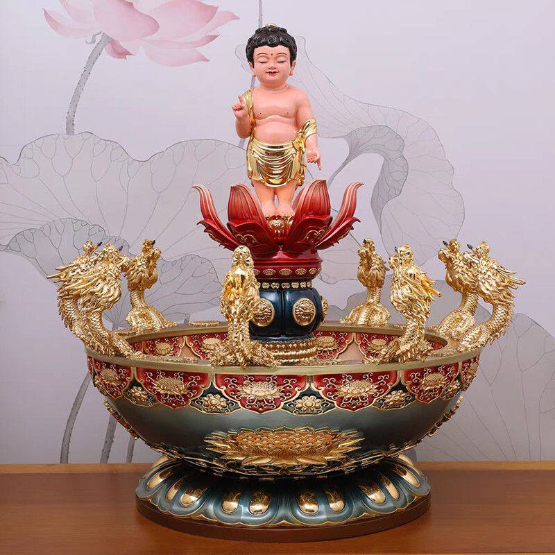 玻璃钢浴佛盆九龙吐水浴佛节法会用品太子佛释迦牟尼佛庄严殊胜