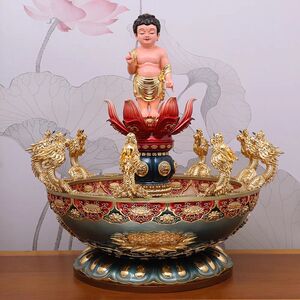 玻璃钢浴佛盆九龙吐水浴佛节法会用品太子佛释迦牟尼佛庄严殊胜
