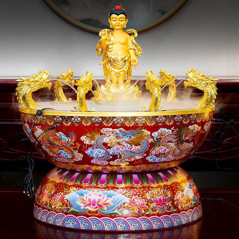 浴佛盆佛诞节释迦牟尼佛太子佛浴佛节寺庙用品九龙吐水摆件