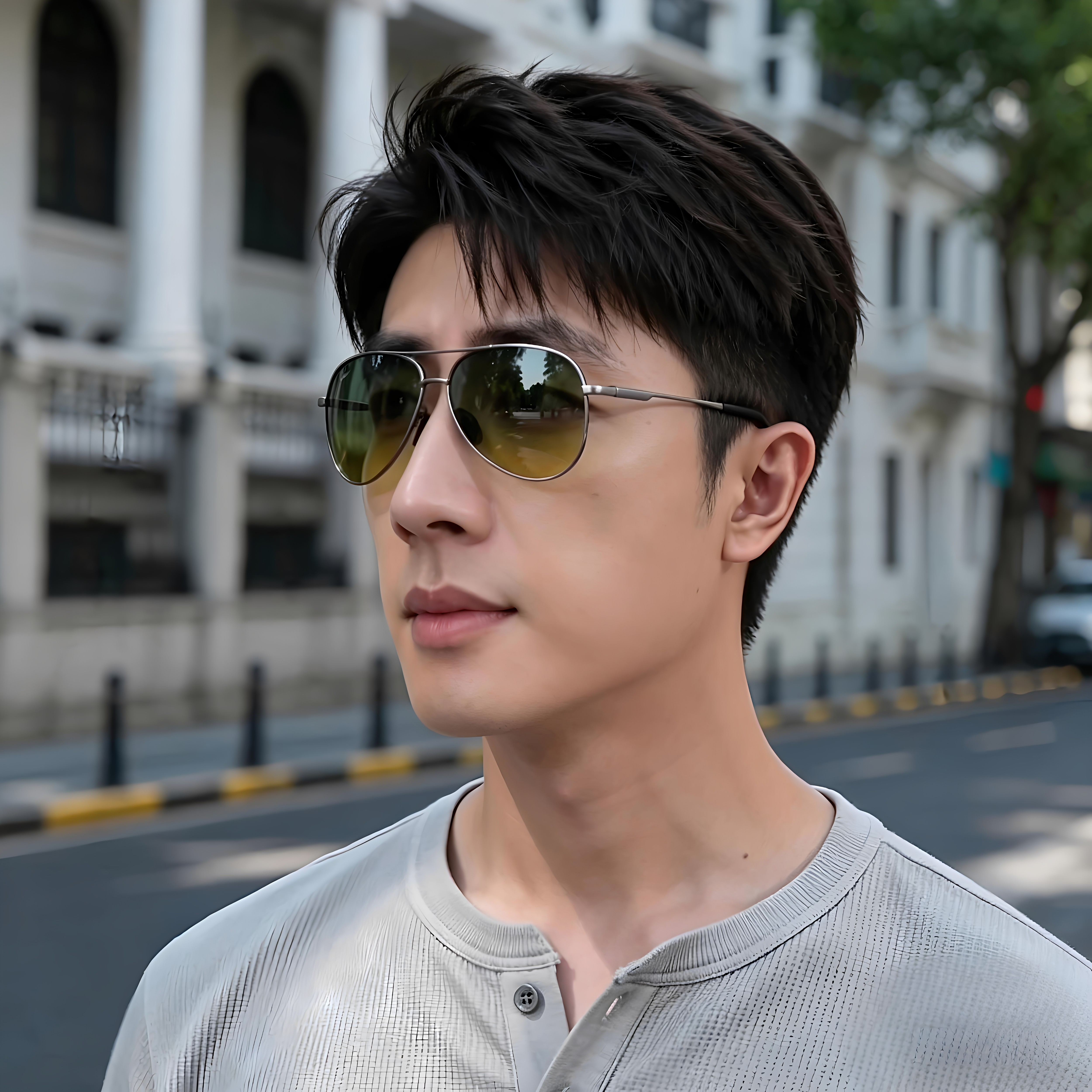 偏光太阳镜男开车专用飞行员款反光款UV400防紫外线墨镜