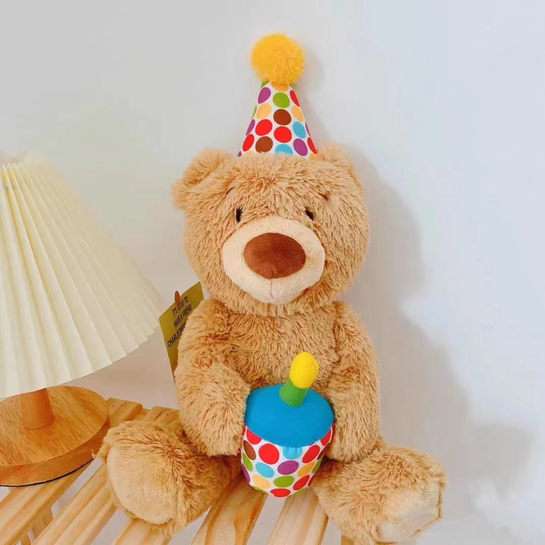 生日快乐熊会唱歌跳舞吹蜡烛泰迪熊安抚玩偶女生毛绒玩具圣诞礼物