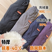 2025新款 东北加厚保暖棉裤 男女童宝宝羽绒裤 儿童防风防水防寒冬裤