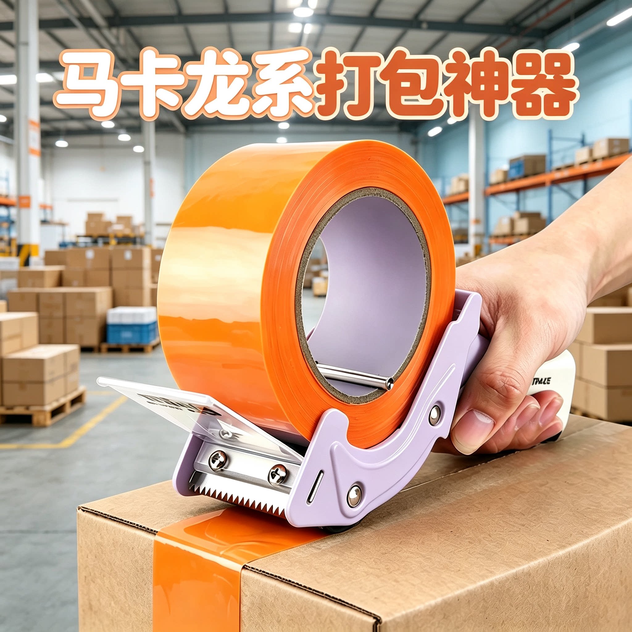 手柄胶带切割器打包机加厚金属封箱器重工顺滑快递打包神器胶纸机
