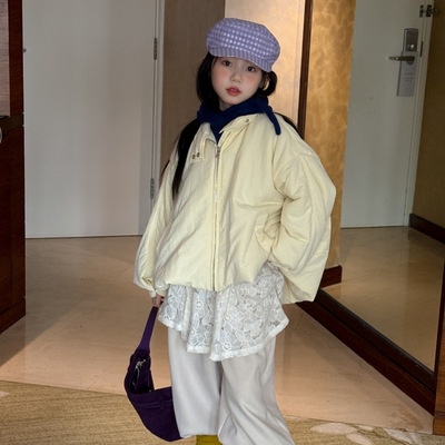 韩版女童蓬松洋气宽松面包棉服