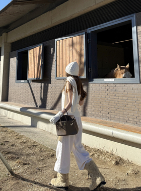 NINASTUDIO  【LP松弛漫旅】 绞花工艺 全羊毛针织长裤