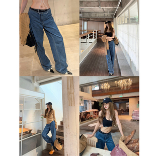 NINASTUDIO 【still复古蓝牛】无腰头 辣妹低腰牛仔裤