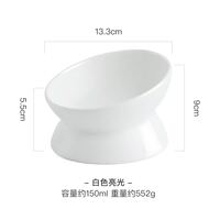 Cat bowl, ceramic cat food bowl, cervical vertebrae protection, slanted mouth bowl, anti-black chin bowl, anti-tipping, cute pet bowl, cat bowl thumbnail 7
