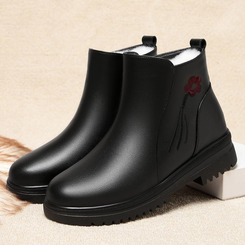 俪芙曼全牛皮冬季加厚雪地靴