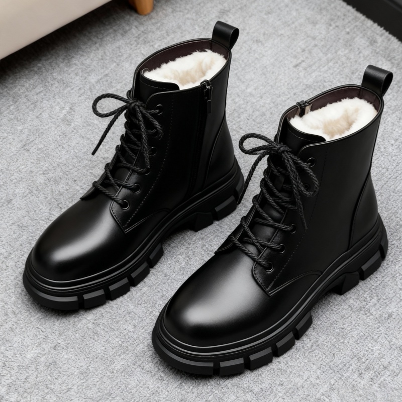 真皮马丁靴女2025新款冬季短靴子