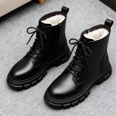 真皮马丁靴女2025新款冬季短靴子