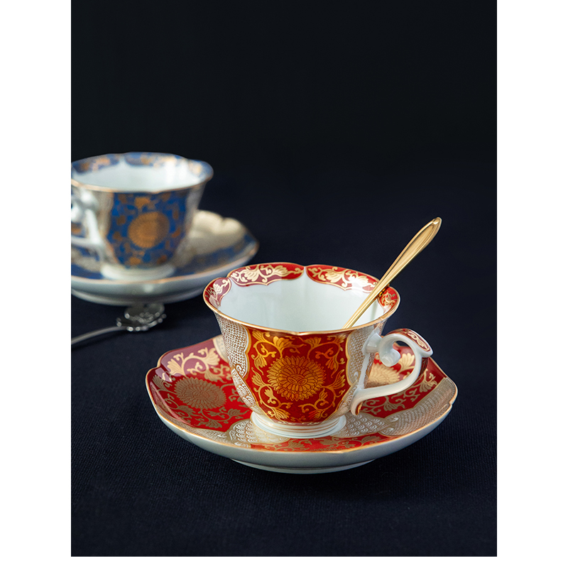 现货日本进口有田烧陶瓷手绘金彩釉菊华纹咖啡杯点心碟杯子水杯,餐饮具,咖啡杯,淘宝优惠券,粉丝福利购,淘宝优惠卷