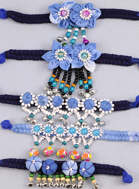 2026新款蓝染手链云南大理民族风扎染手绳特色手镯手工编织送女生