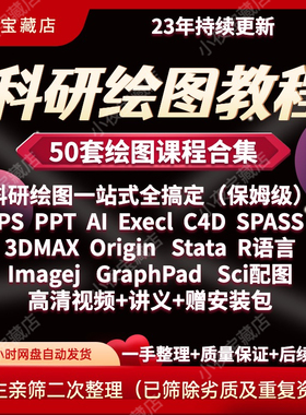 科研绘图sci ps ppt ai c4d r语言 spss Origin GraphPad视频教程