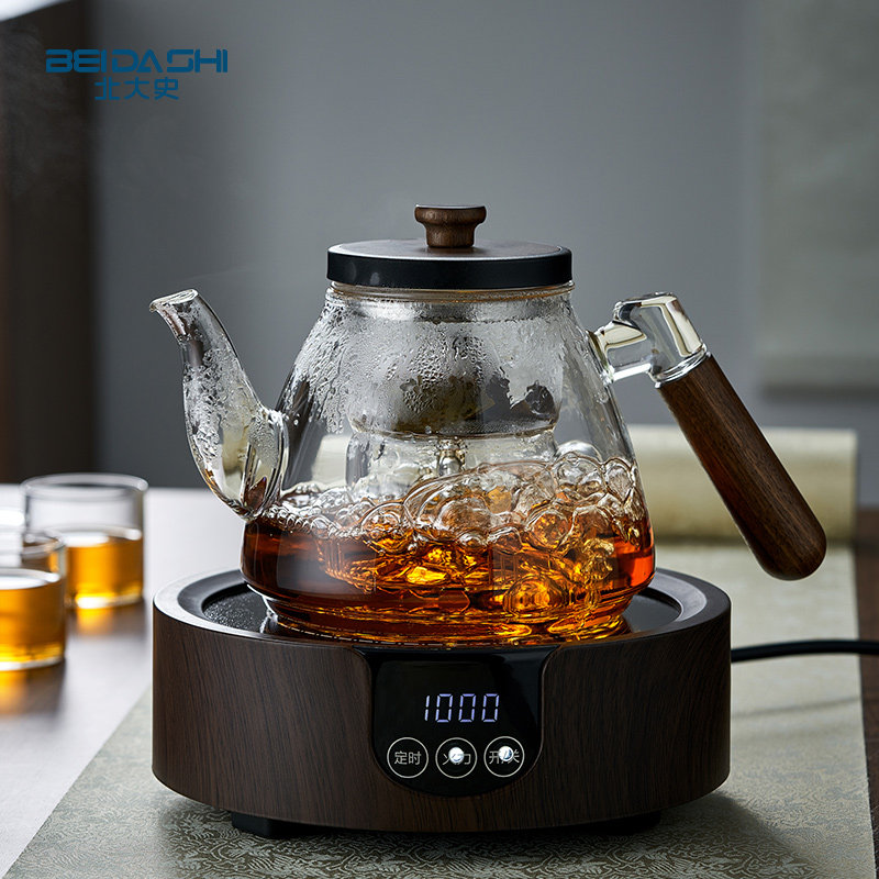 北大史 玻璃煮茶壶 蒸煮一体式茶壶 四代蒸茶壶陈皮白茶电陶炉用
