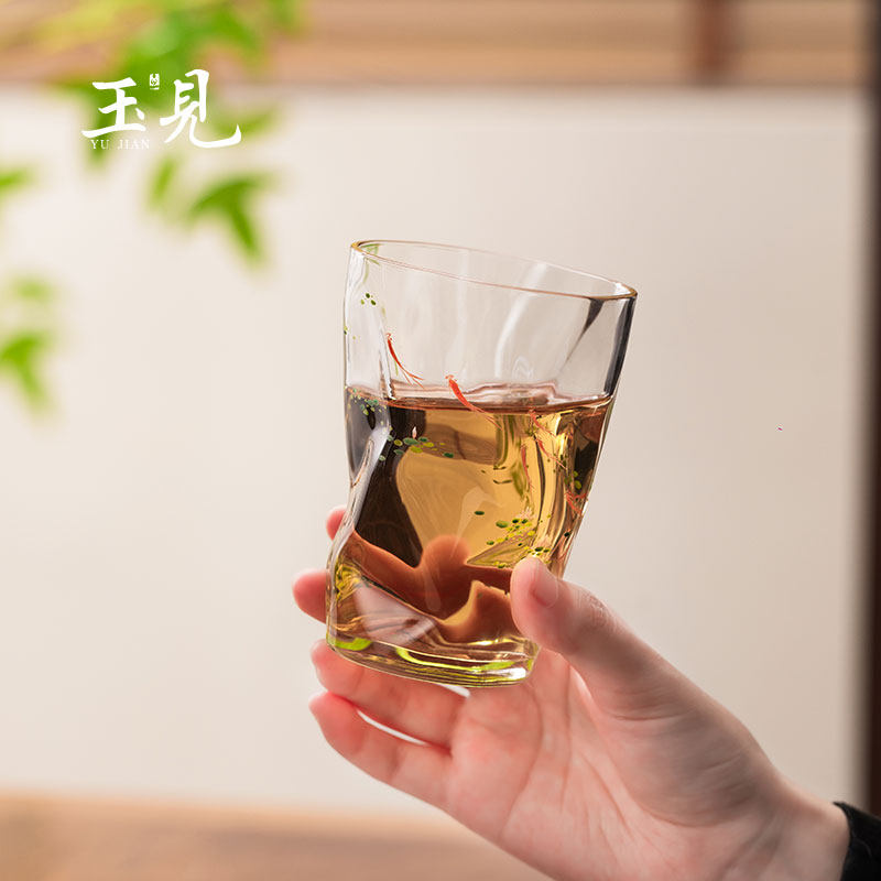 北大史玉见新款玻璃绿茶杯景德镇手绘防烫茶杯家用送礼纯手工水杯,餐饮具,茶杯,淘宝优惠券,粉丝福利购,淘宝优惠卷