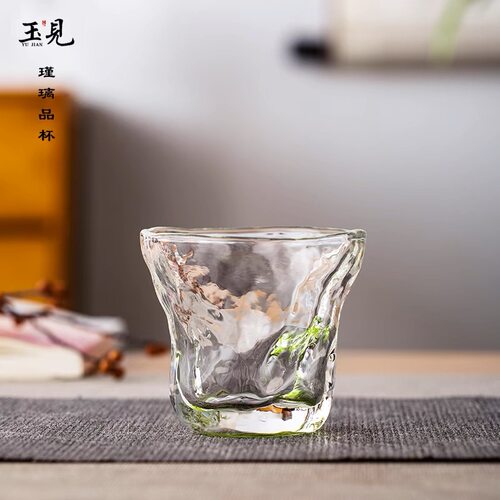 玉见加厚耐热锤纹玻璃主人杯60ml