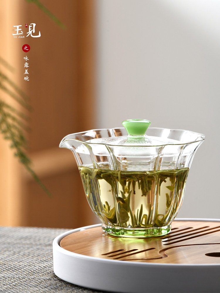 北京大学历史Yumi上等防烫玻璃盖碗,过滤茶杯,茶碗,手抓壶功夫