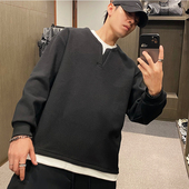 撞色拼接假两件圆领卫衣男时尚 MXD UGLY2025新款 设计感百搭上衣