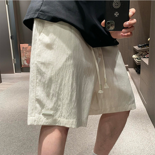 MXD UGLY夏季莱赛尔亚麻梭织老钱风百搭短裤男休闲透气宽松五分裤