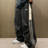 男潮流宽松侧拉链三杠拼接运动阔腿裤 MXD UGLY春夏速干直筒休闲裤