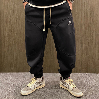 双抽绳运动卫裤潮流字母加厚长裤