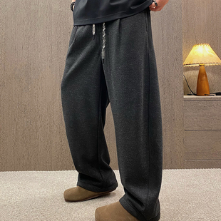 男含羊毛亲肤运动长裤 MXD UGLY秋冬设计感抽绳潮牌加绒直筒休闲裤