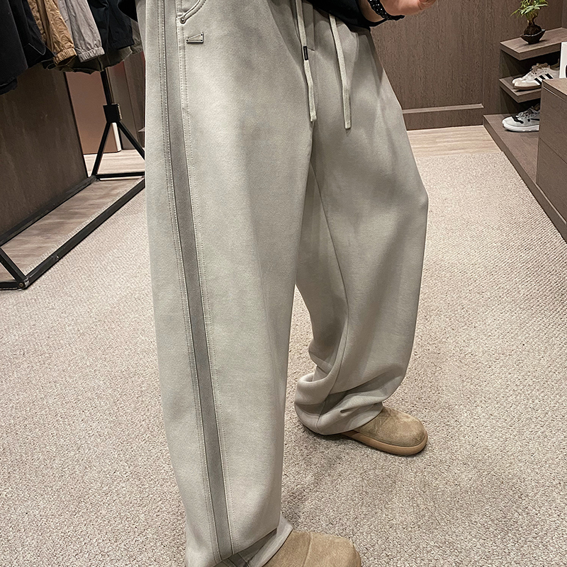 秋季脏脏灰水洗渐变宽松休闲裤潮