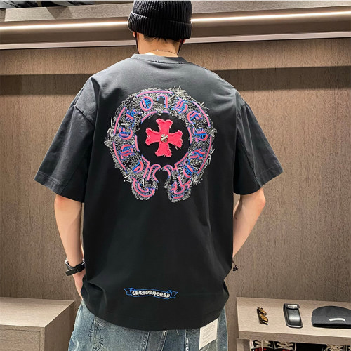 MXD UGLY美式复古潮牌刺绣情侣短袖T恤夏季宽松做破撞色ins上衣男