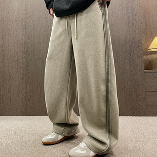 UGLY冬季 潮牌拼色扎染垂感加厚卫裤 新款 加绒休闲直筒裤 男士 MXD