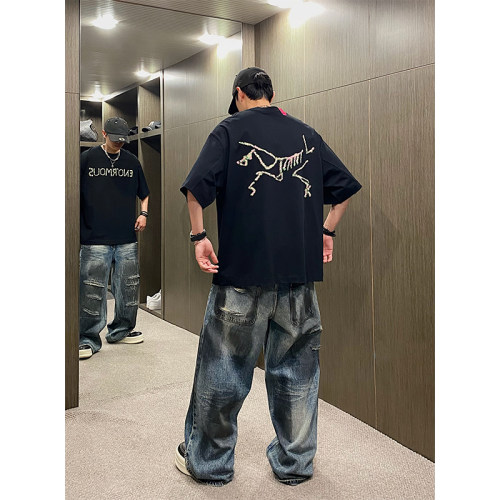 夏季涂鸦字母印花潮流情侣短袖t