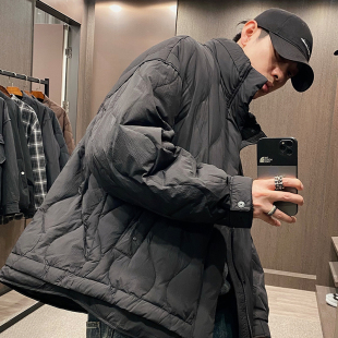 MXD 鱼鳞纹立领羽绒服男假两件宽松休闲阔形保暖外套 UGLY2025冬季