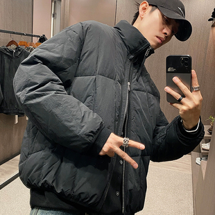 潮牌90白鸭绒保暖外套 纯色简约立领面包羽绒服冬季 MXD UGLY25新款