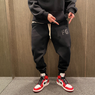 卫裤 春秋季 男士 松紧腰抽绳束脚黑色运动裤 @MXD 潮牌休闲长裤 UGLY